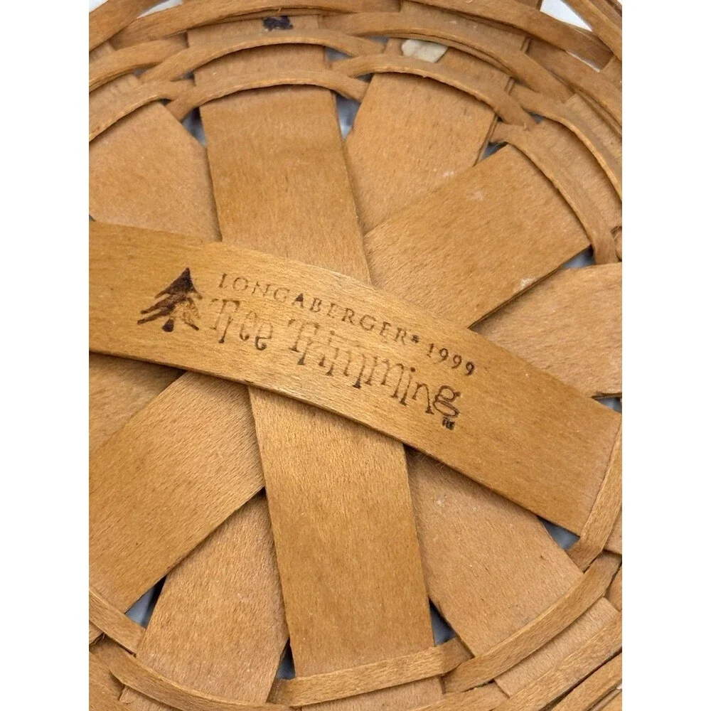 Vintage 1999 Longaberger Peppermint Tree Trimming Small Mini Basket Christmas